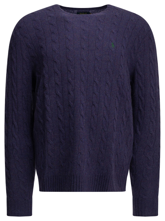Crew-Neck Sweater With Logo Knitwear Purple