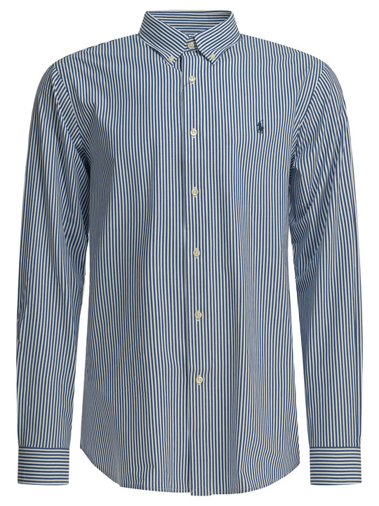 Custom-Fit Casual Shirt With Logo Shirts Light Blue