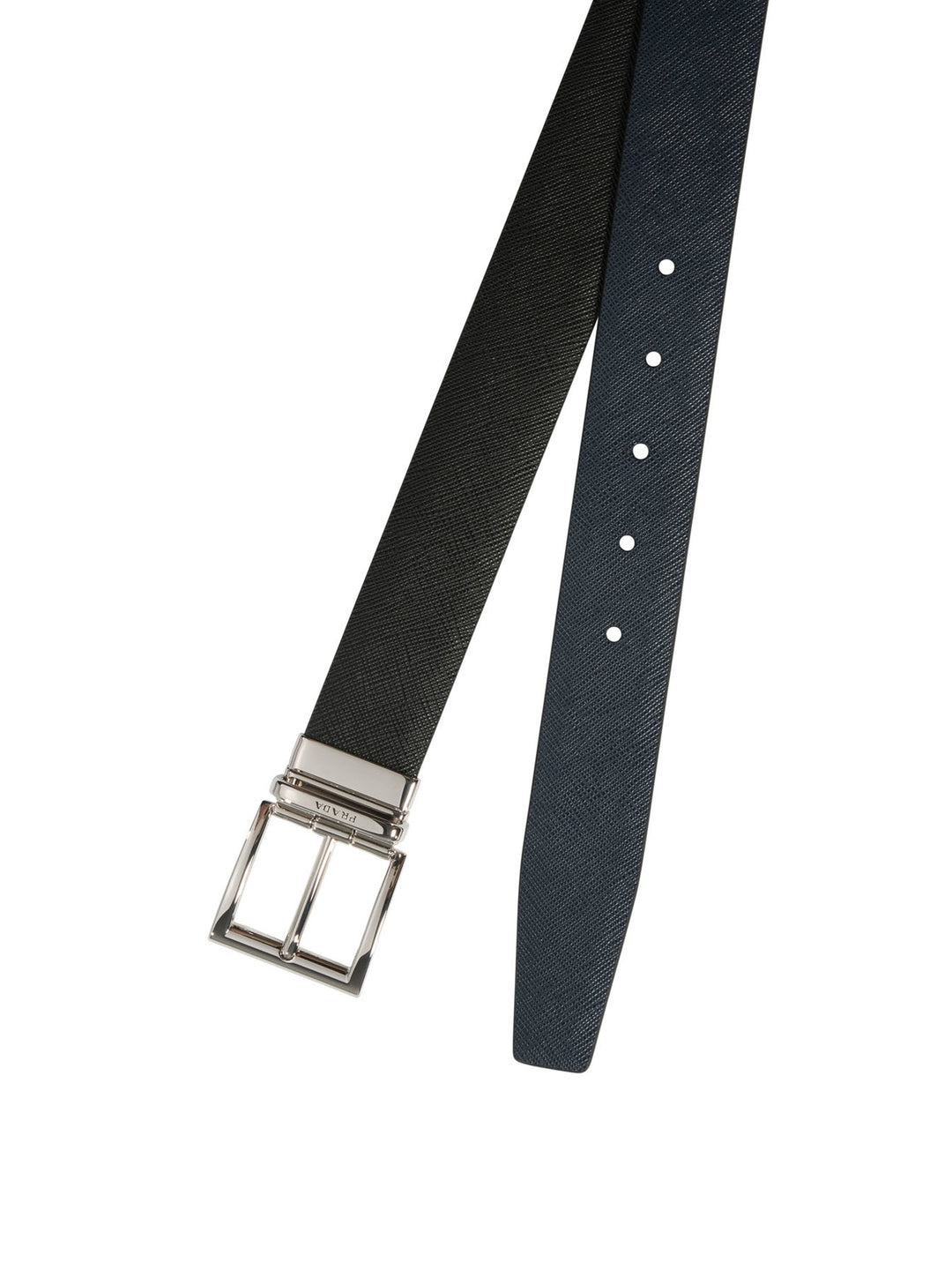 Prada Reversible Belt In Saffiano Leather Belts - Black | e49832bc2446c2ef5219f814bf92efb9d45a4fae
