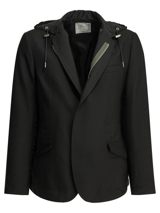 X Nylon Jackets And Coats Black