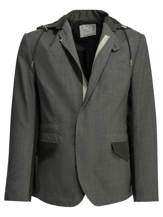 X Nylon Jackets And Coats Grey