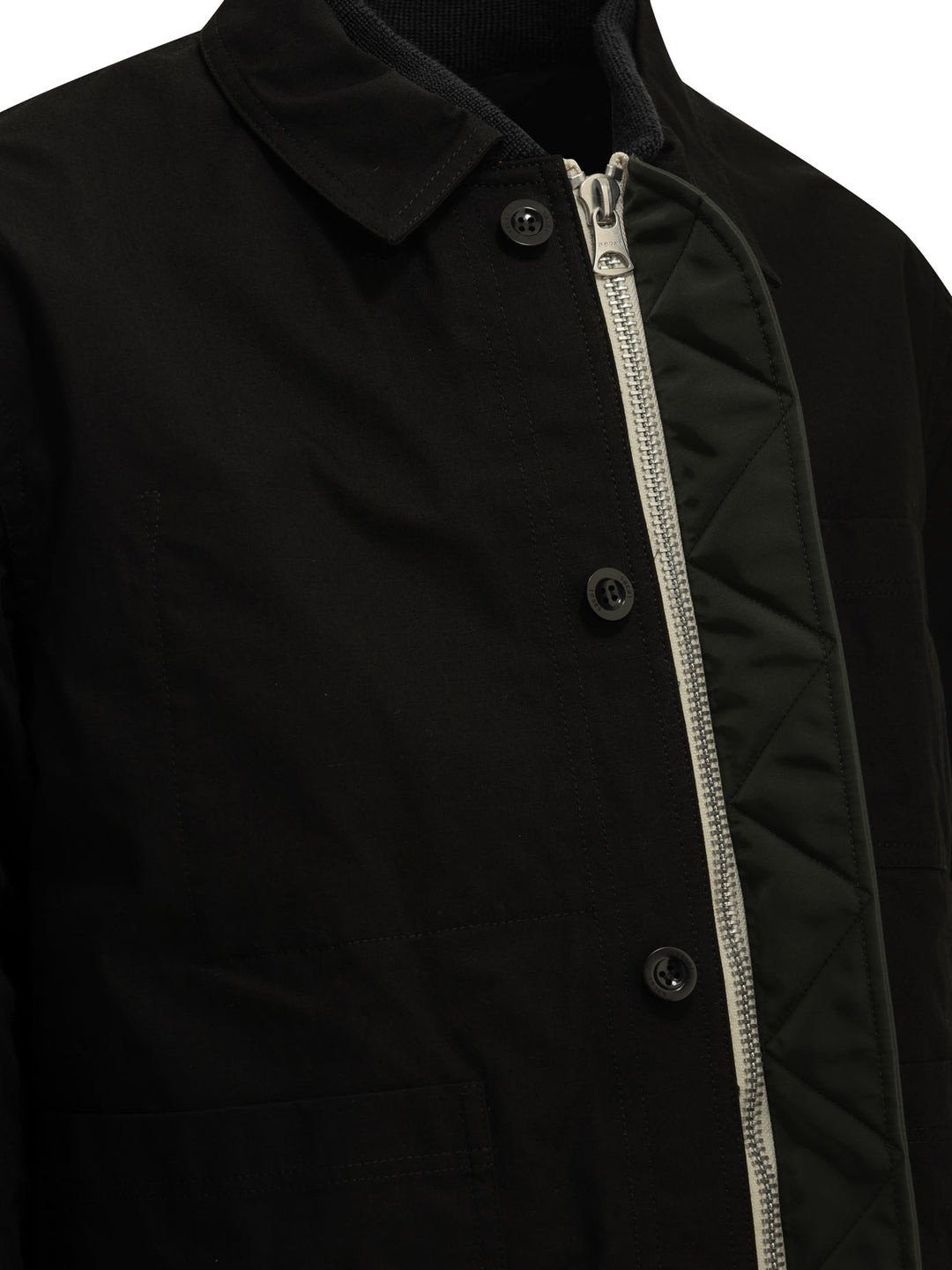 Sacai Nylon Twill X Ripstop Reversible Jackets and Coats - Black | ee8edb5a81a56cbd4c87043c82b279647b1f23d1
