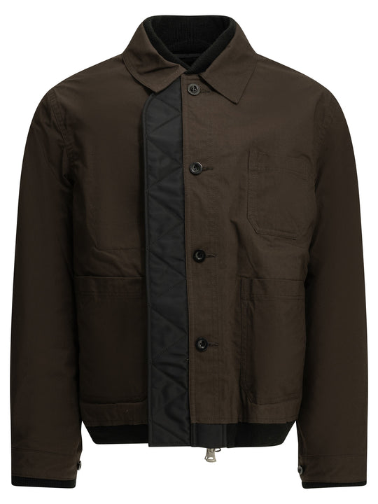 Nylon Twill X Ripstop Reversible Jackets And Coats Brown