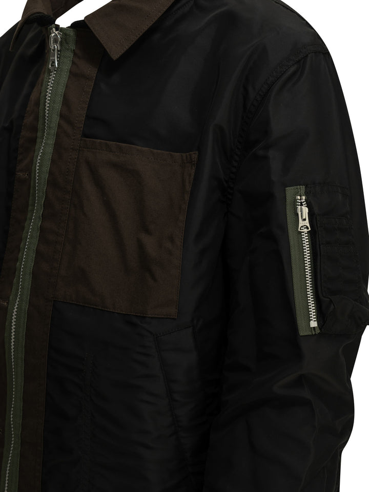Sacai Nylon Twill X Ripstop Reversible Jackets and Coats - Brown | c77c2b6c717fb035baa06bc0b45ab69275adc660