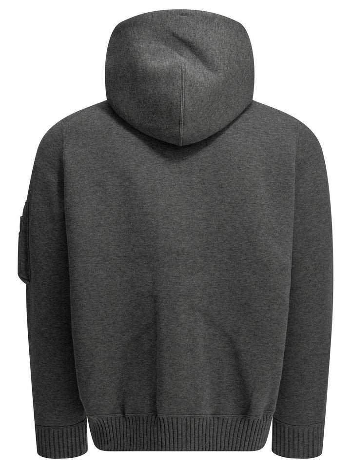 Sacai Zip-Up Hooded Sweatshirt Sweatshirts - Grey | e4233cd0e56f5b2c3da8ef777a0ba3d365818606