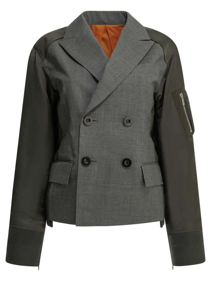 Sacai X Nylon Jackets and Coats - Grey | 1ff99ead3e1241e0a4e5a0a3be21429fec2ac426