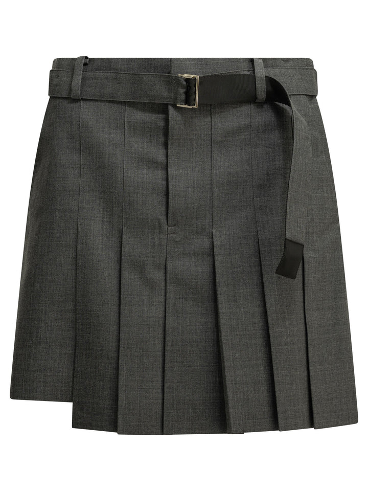 Sacai Formal  Made Of Wool Blend Shorts - Grey | 0feb1dd295fbcebdecbbf86e3c8beec9001016e5
