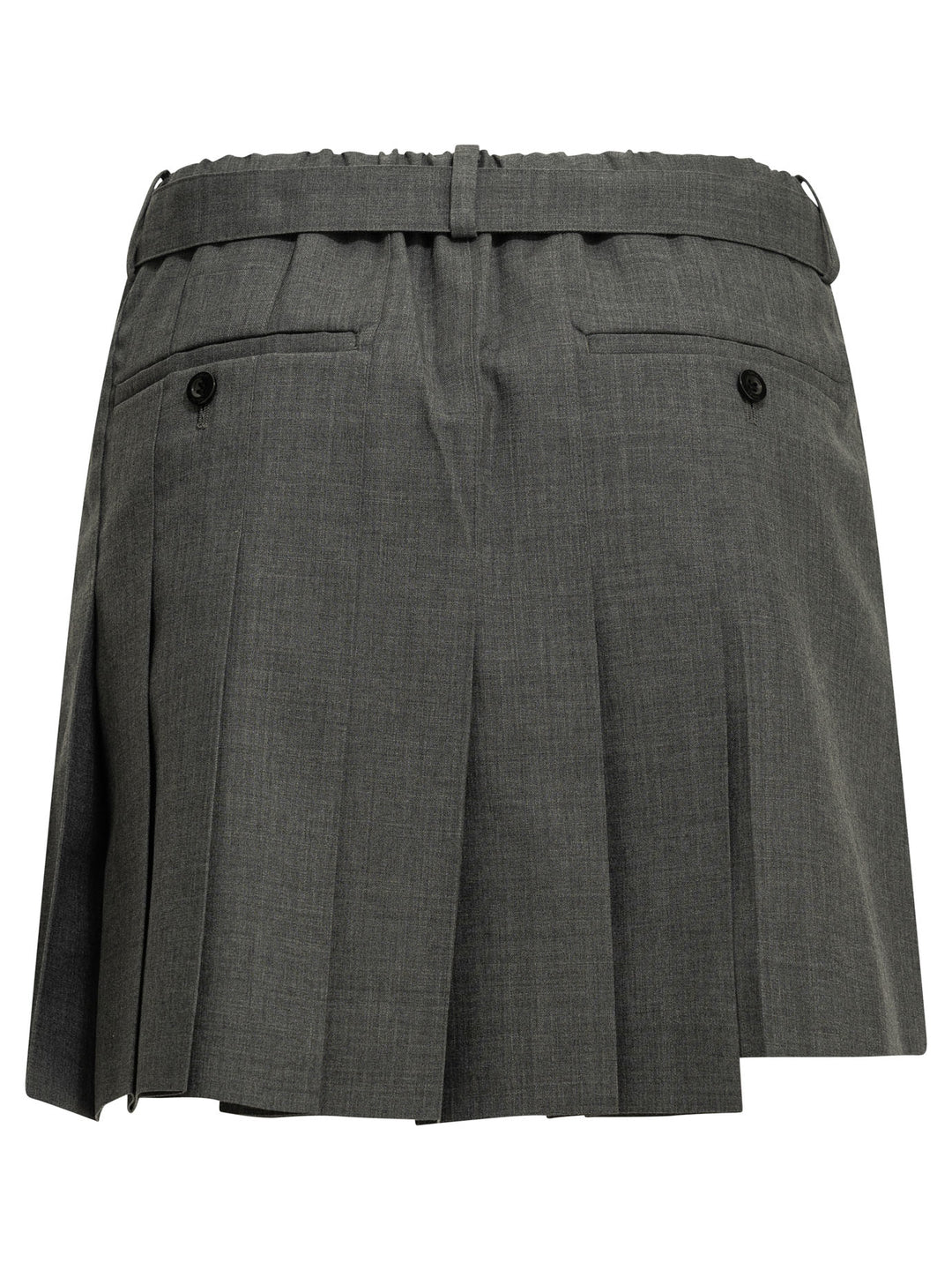 Sacai Formal  Made Of Wool Blend Shorts - Grey | cf0349ff6931876c39a710770d719c9c73c45e9b