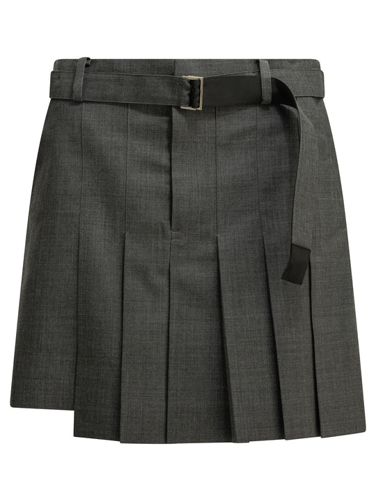Formal Made Of Wool Blend Shorts Grey