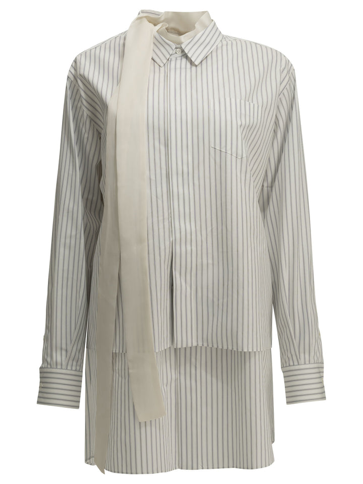 Sacai Short Shirtdress Dresses - White | ff4c30ae71d447e4afc2bfe070b79721c4d5557c