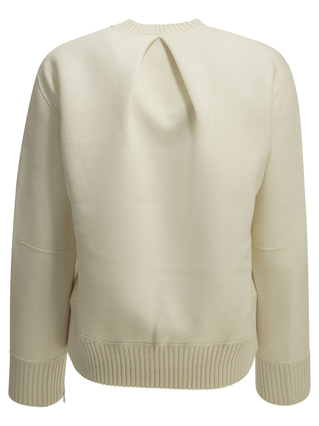 Sacai Crew-Neck Sweater Made Of A Cotton-Cashmere Blend Knitwear - White | 86c599765262e9431c72878f5c8ab659ca957615