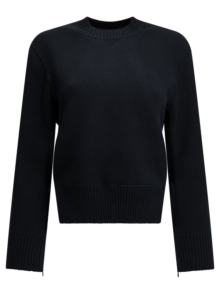 Sacai Crew-Neck Sweater Made Of A Cotton-Cashmere Blend Knitwear - Blue | 0fb5f57ddd730b4739f000fc8bf4210a1ff1e1c0