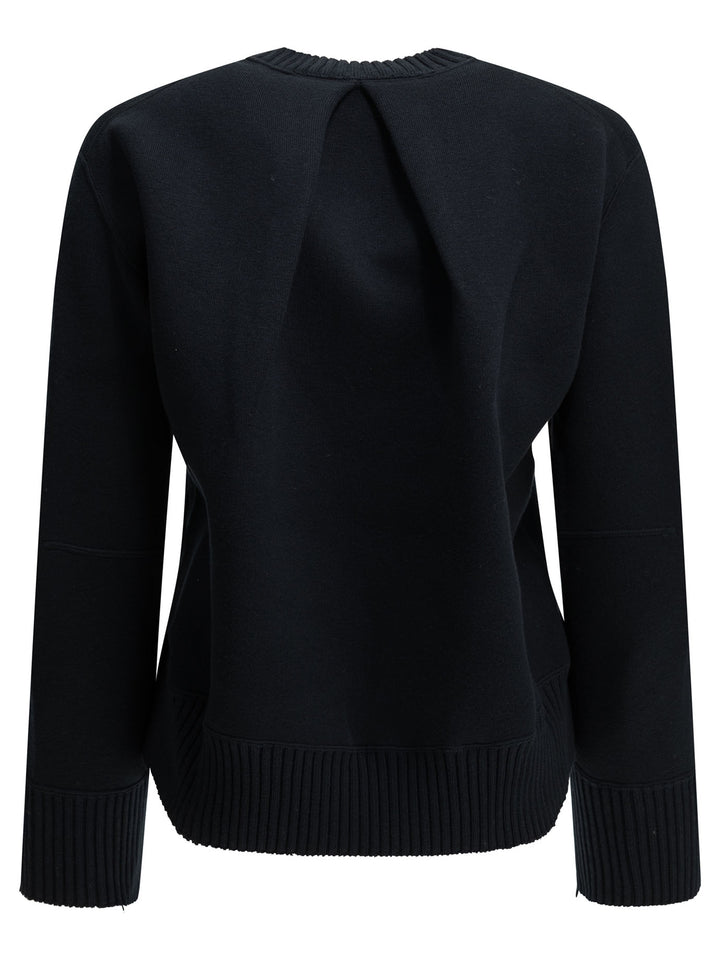 Sacai Crew-Neck Sweater Made Of A Cotton-Cashmere Blend Knitwear - Blue | a686e54270615a1b0c8e55b8aff6f5de9dee027c