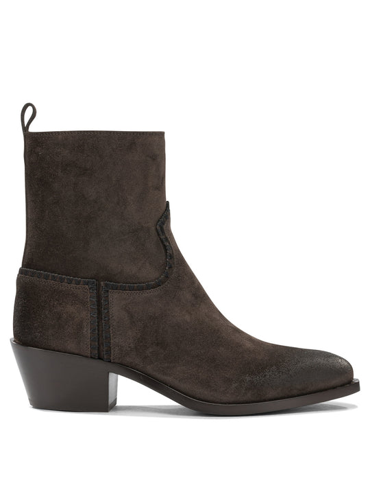 Velour 45mm Boots And Ankle Boots Brown