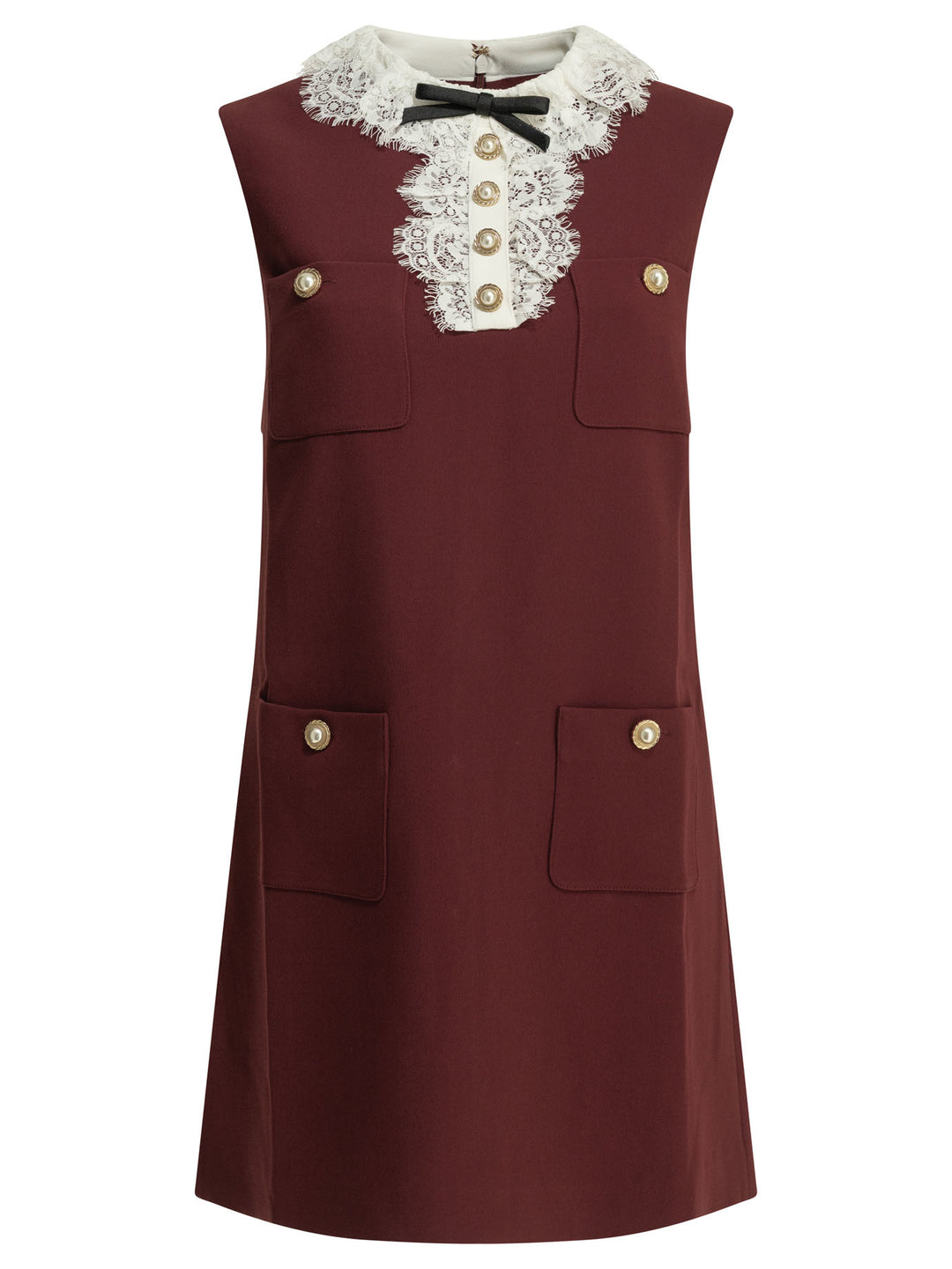 Self-Portrait Short Dress With Lace Detail Dresses - Bordeaux | 4a59922bf2f5aef8f9de0ed5d571a6fb3ba5d6e0