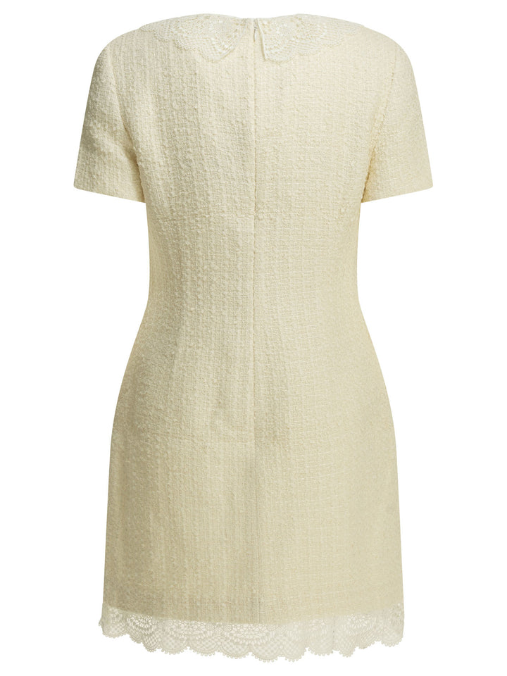 Self-Portrait Short Dress With Lace Details Dresses - White | f3d8f45a409297ab398e4443e92219b3dcb365a8