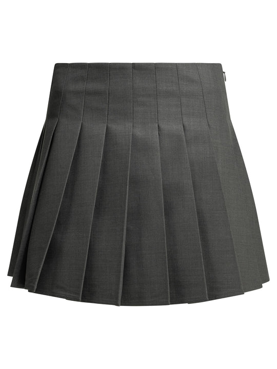 Pleated Miniskirt Skirts Grey