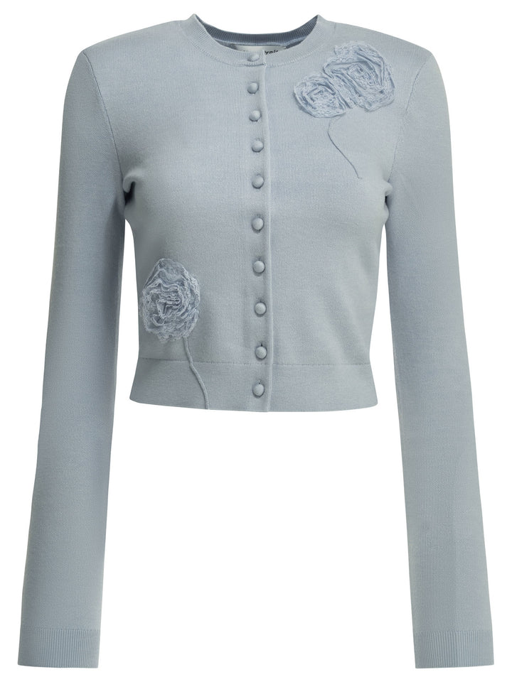 Self-Portrait Embroidered Cardigan Knitwear - Light blue | 5854b883cd21f0fac9b4475e88bd623b53295dc3
