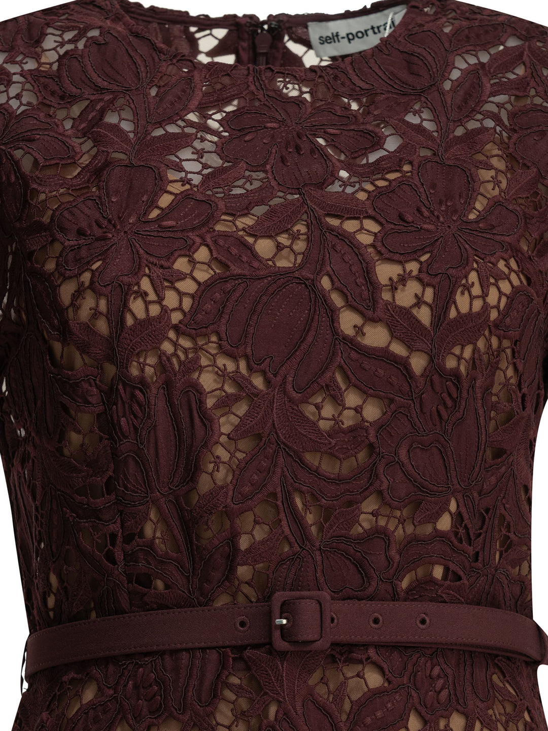 Self-Portrait Lace Midi Dress Dresses - Bordeaux | ad03fa95aa07c1d461545d3ce0a1577fff6c58c8