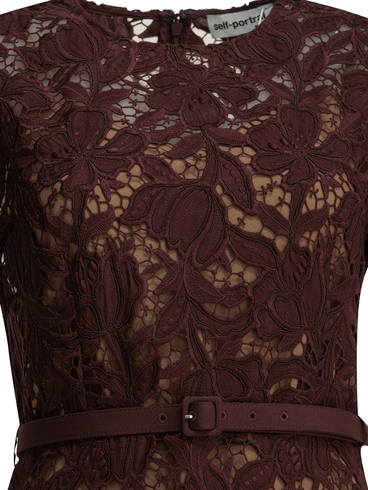 Self-Portrait Lace Midi Dress Dresses - Bordeaux | ad03fa95aa07c1d461545d3ce0a1577fff6c58c8