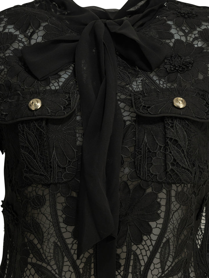 Self-Portrait Lace Blouse Shirts - Black | 86f32dc9aa37bc3808a822ff4b46894612a09c61