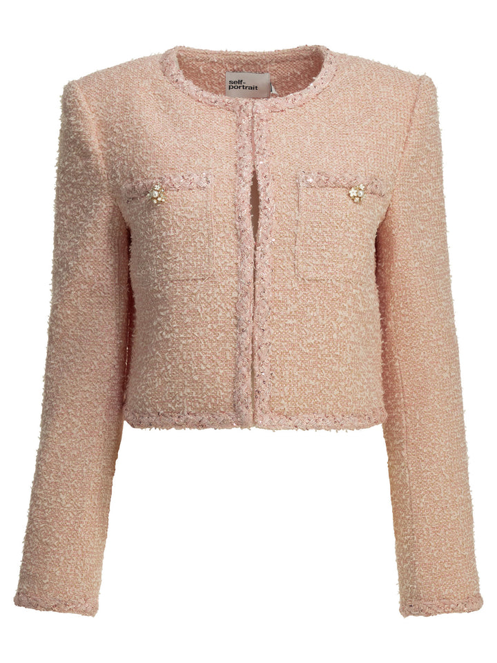 Self-Portrait Bouclé Blazer Jackets and Coats - Pink | e143636c12d660fa322efc8f6f3425e1b291ae12