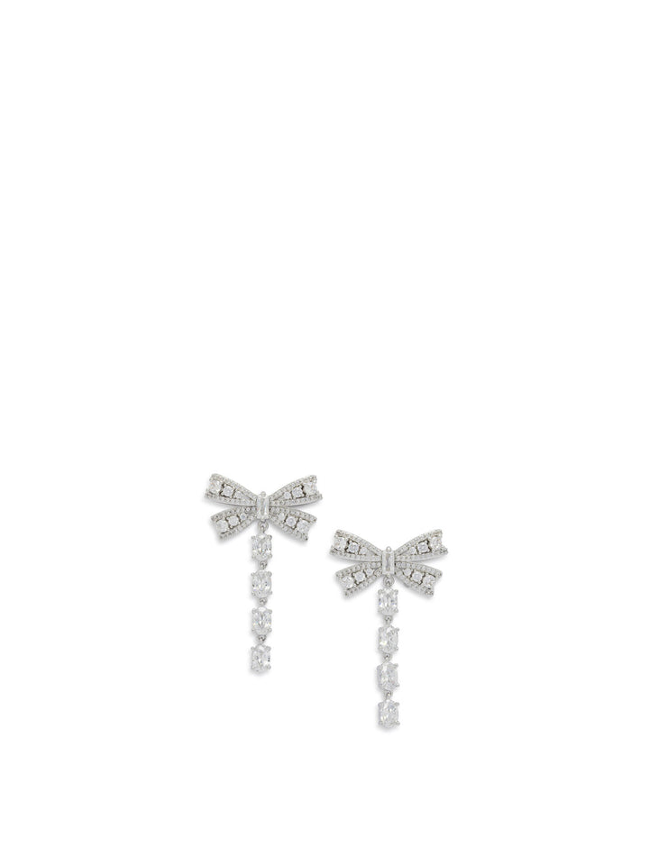 Self-Portrait Dangling Earrings With Crystals Jewels - Silver | 2c8fd222525cc8bc819f8e7149386ca32c445c3e