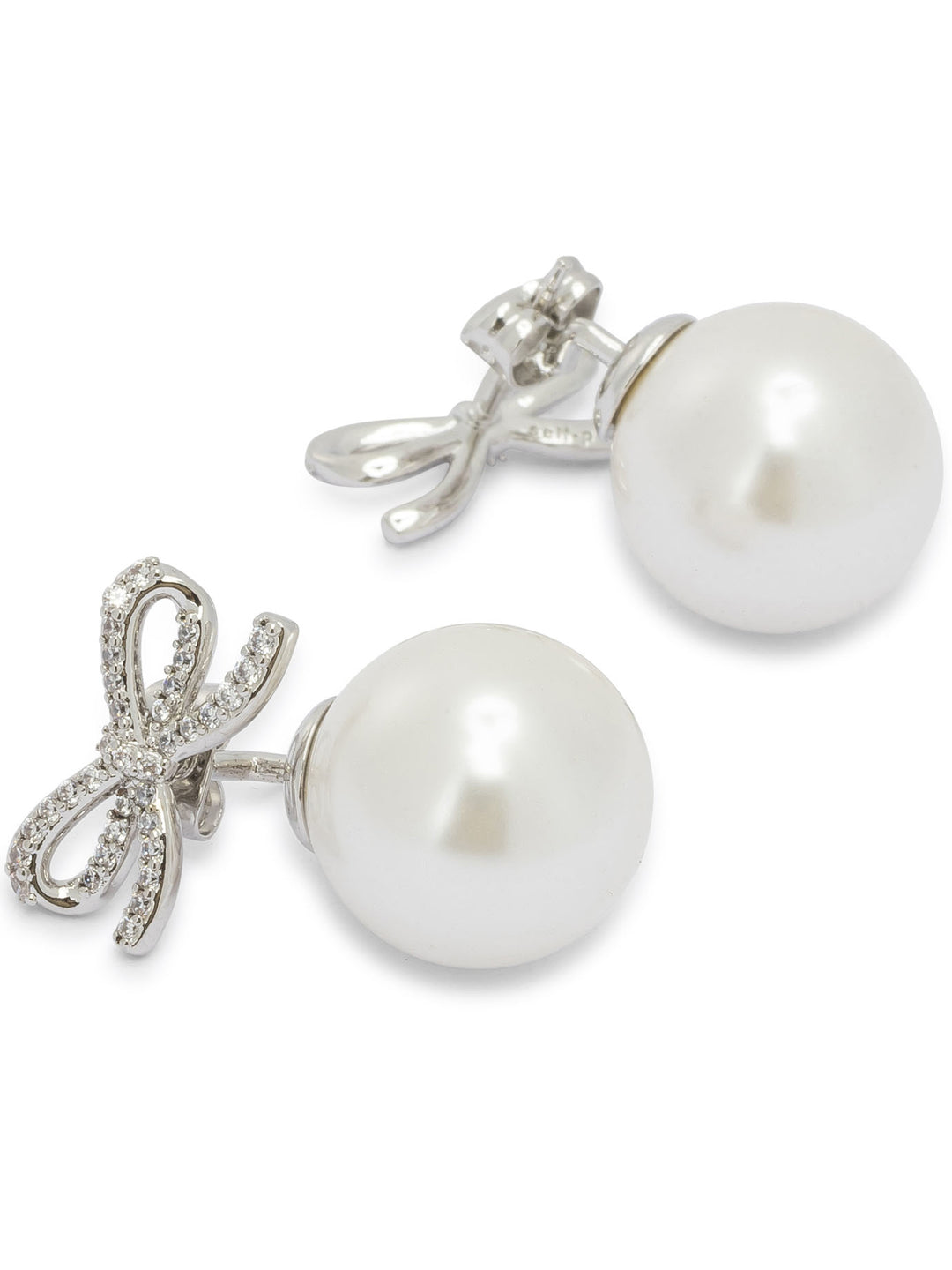 Self-Portrait Earrings With Pearl And Crystals Jewels - Silver | 949024f8f1fb532befb0551044c10ed6250de1d9