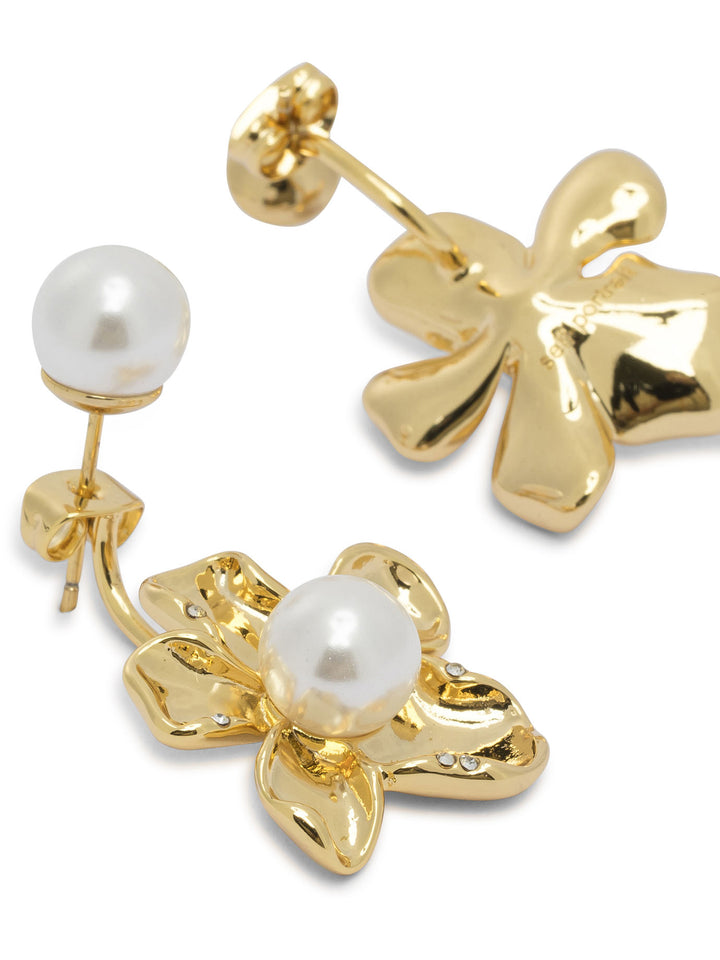 Self-Portrait Earrings With Pearls Jewels - Gold | 8c7ec5d0b283ea9a21ae20544867d474d70ee3f6