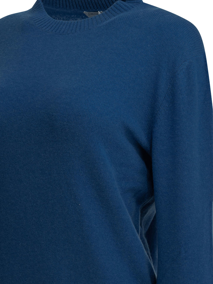 Semper Cashmere Crew-Neck Sweater Knitwear - Blue | a338f1ac881088479a6705ba0fdf0e16509acb94