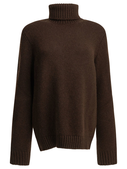 Cashmere Turtleneck Sweater Knitwear Brown
