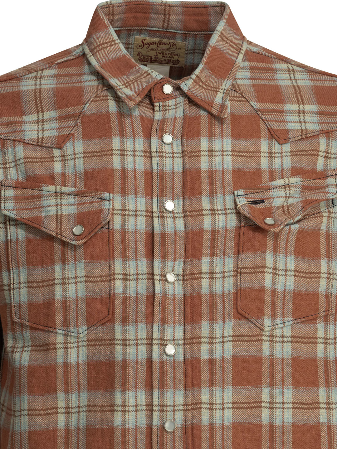 Sugar Cane Casual Plaid Shirt Shirts - Orange | 209c1f42328dc12bfba3471e79ef2d52a88dc8c7