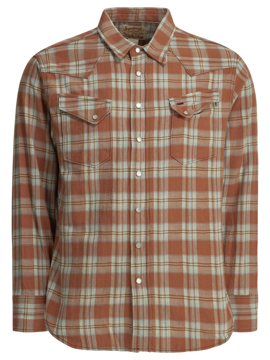 Casual Plaid Shirt Shirts Orange