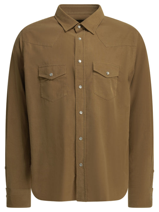 Corduroy Western Shirt Shirts Beige