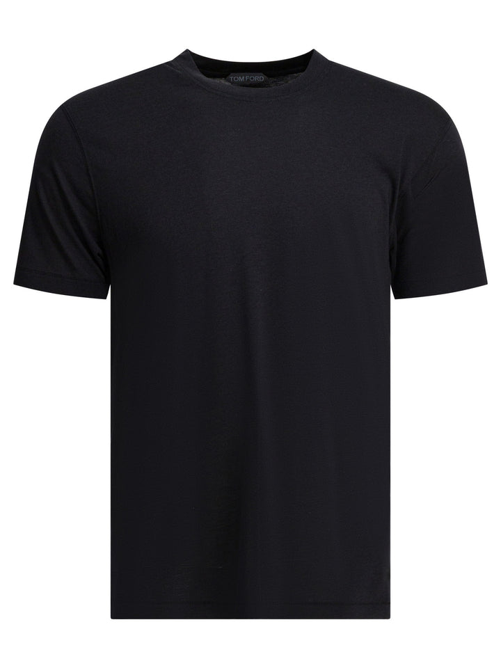 Tom Ford Round-Neck T-Shirt Made Of Lyocell T-shirts - Black | f8522637626d90b5f7be0d27a9100f8c88a3ef75