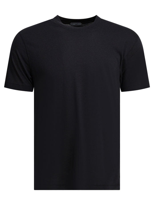 Round-Neck T-Shirt Made Of Lyocell T-Shirts Black