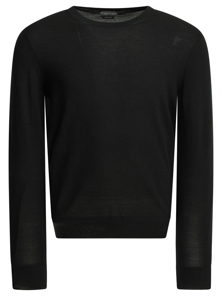 Tom Ford Wool Crew Neck Sweater Knitwear - Black | 67c82d04058b33376b61f79f262dc057d6808787