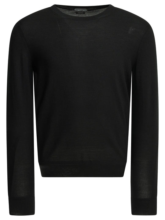 Wool Crew Neck Sweater Knitwear Black