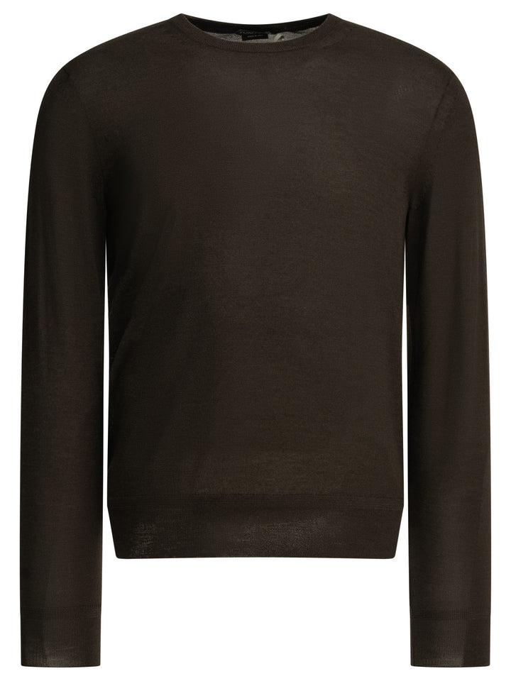 Tom Ford Cashmere And Silk Crew-Neck Sweater Knitwear - Brown | 1aae1a4b658477e1cacc29e10460674df6a6dc96
