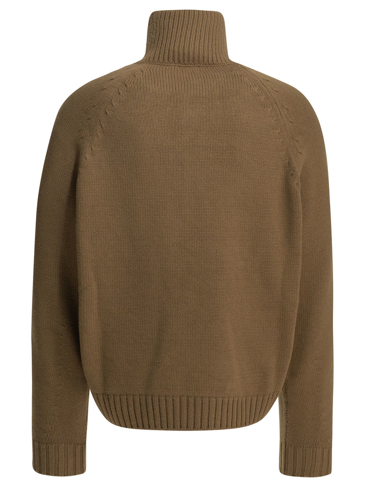 Tom Ford Cashmere Wool Blend Half-Zip Sweater Knitwear - Brown | 2894092f359145ddefbd506491cbe40d4ee3b6e7