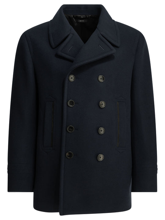 Short Wool Felt Coat Jackets And Coats Blue