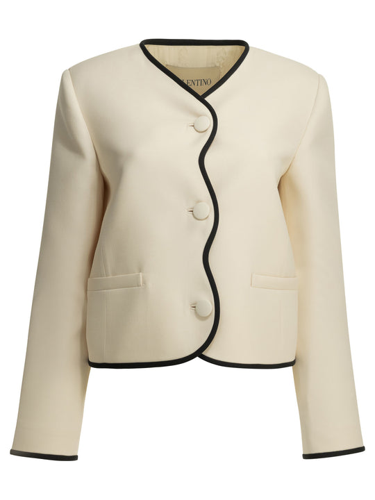 Crepe Couture Blazer Jackets And Coats White