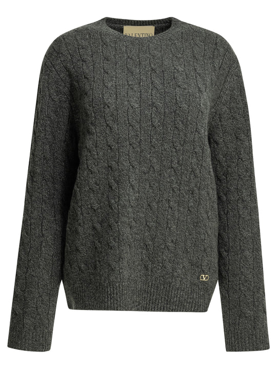 Virgin Wool Crewneck Sweater Knitwear Grey