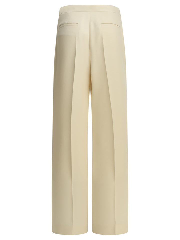 Valentino Silk Tailored Pants Trousers - White | 7d3cd1675e18ee3f12c8aea3697c7928895c4893