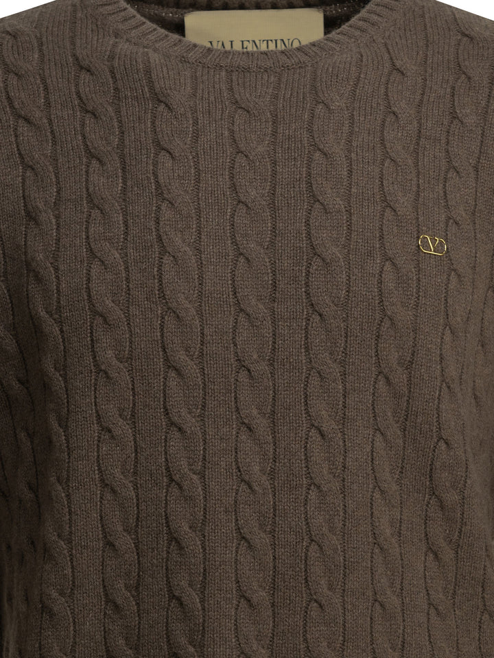 Valentino Vlogo Knitwear - Brown | b721be813a124fe429b6ccc339f6e1fc87a09813