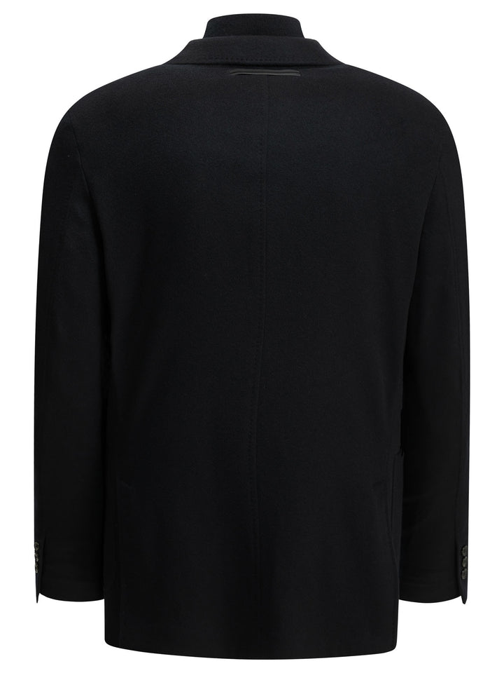 Zegna Cashmere Blazer Jackets and Coats - Blue | d6e058d353d8ee5bed702c3371ec36c7638e2011