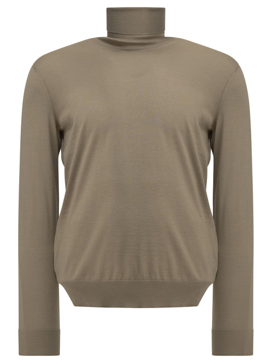 Cashmere Turtleneck Sweater Knitwear Beige
