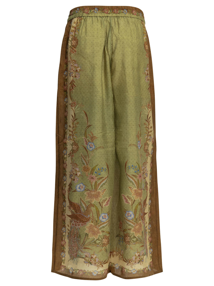 Zimmermann Indra Relaxed Trousers - Green | 3838cd7f16299e1192f4a7f23a4290c93711bf53