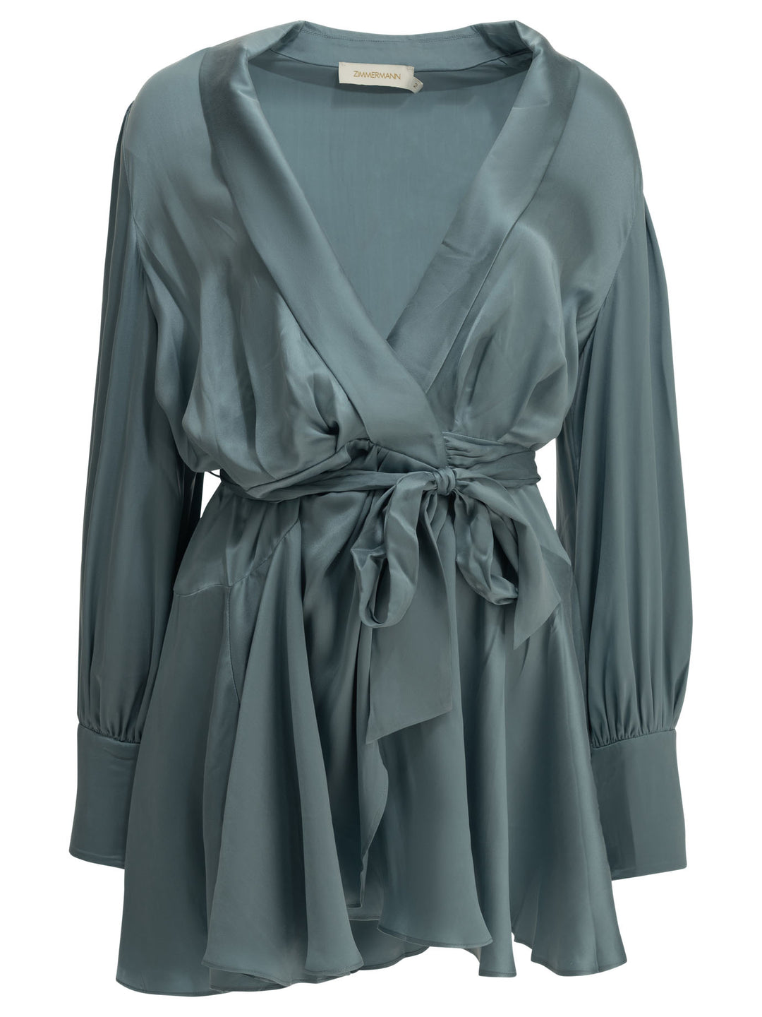 Zimmermann Short Wrap Dress Dresses - Light blue | f84e2543b9173fa524d573f00c646dba93718f15