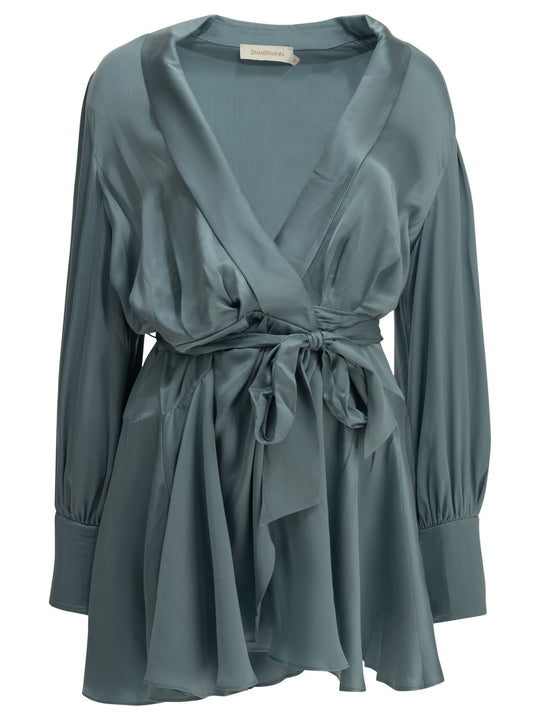 Short Wrap Dress Dresses Light Blue